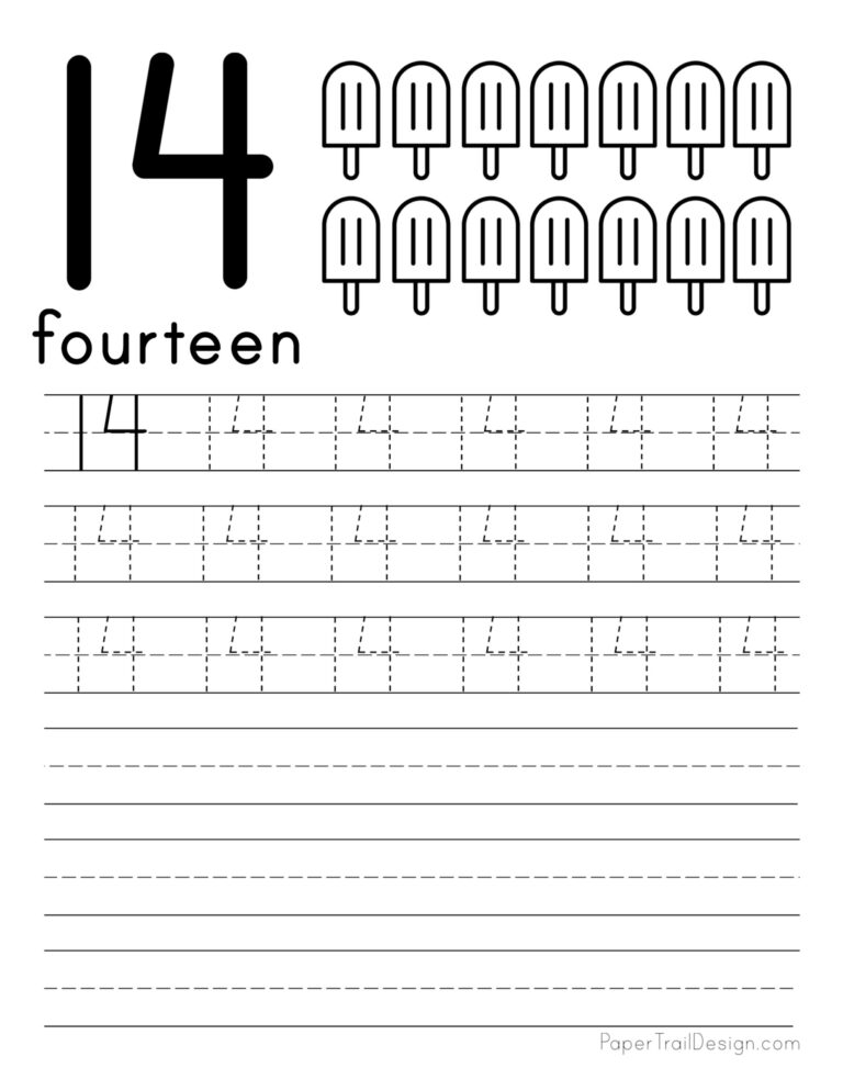 Free Number 14 Tracing Worksheet Download Free Number 14 Tracing Worksheet Png Images Free Worksheets On Clipart Library