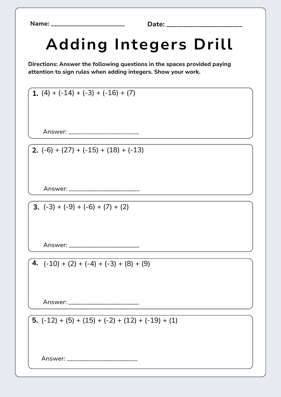 Free Printable 8th Grade Math Worksheet Templates Canva