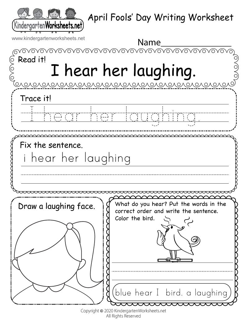 Free Printable April Fools Day Writing Worksheet Free Printable April Fools Day Writing Worksheet