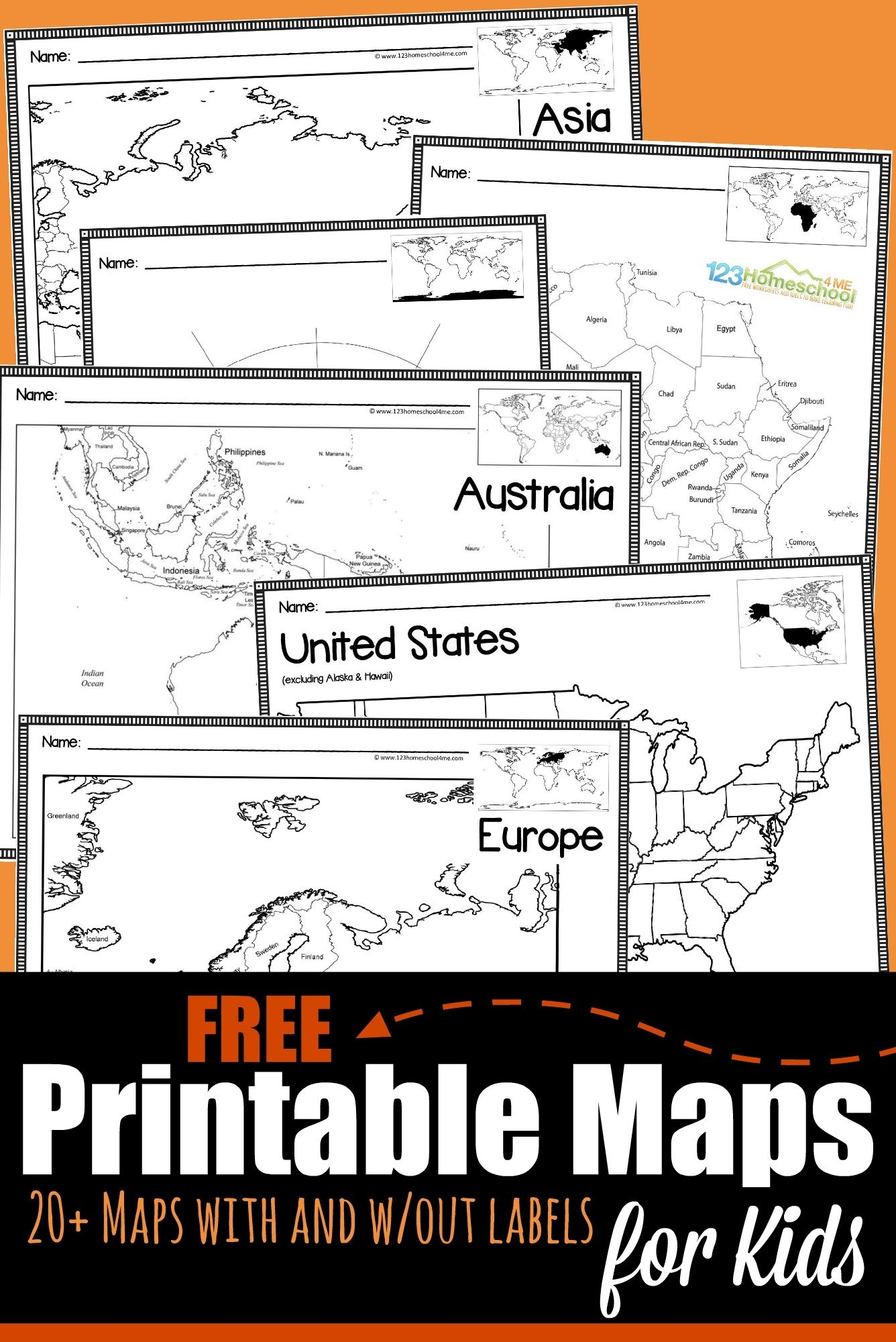 Free Printable Map Worksheets
