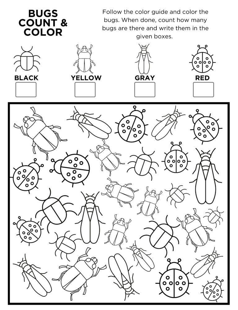 Free Printable Bugs I Spy Count And Color Activity Page For Kids Worksheets Library