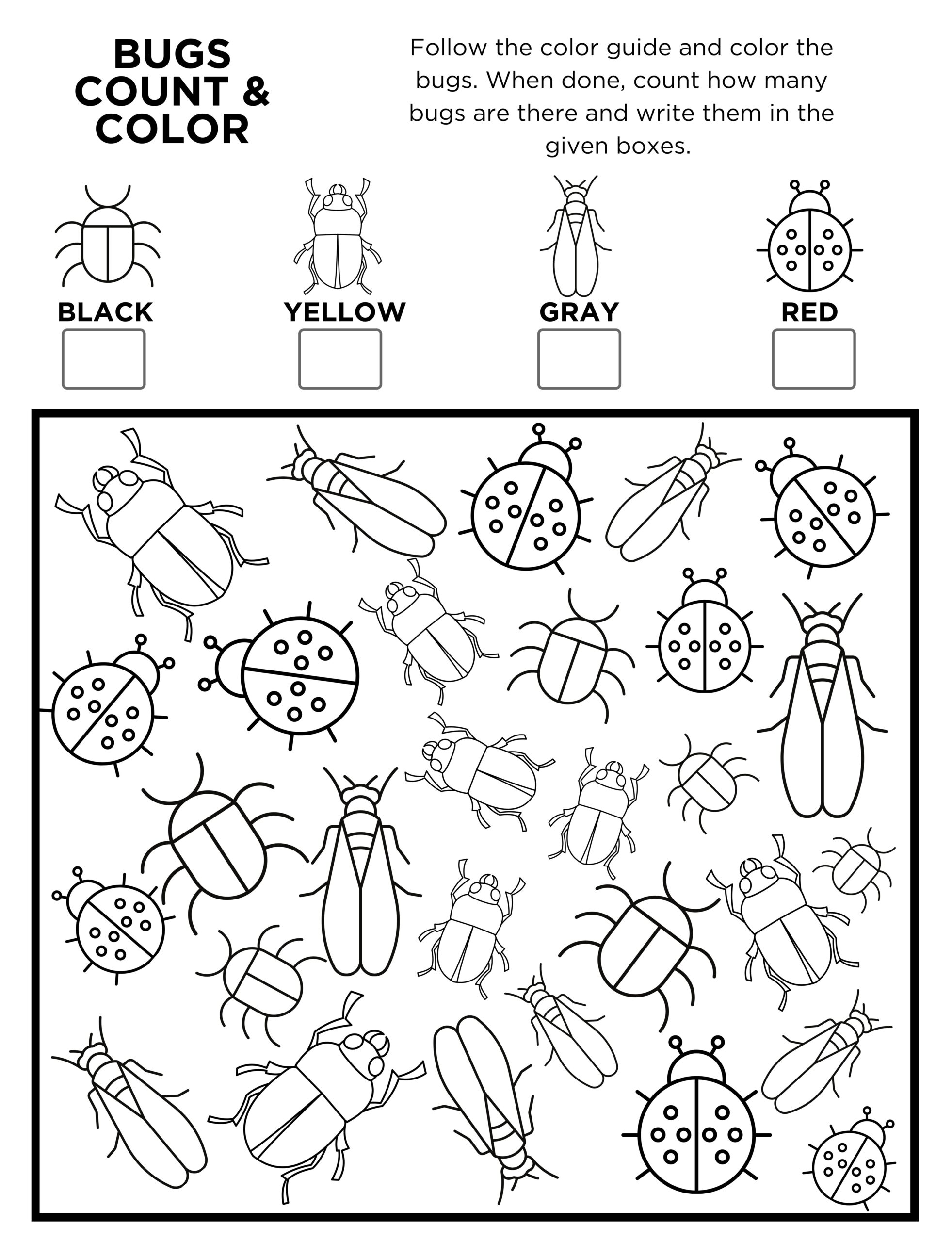 Free Printable Bugs I Spy Count And Color Activity Page For Kids Worksheets Library