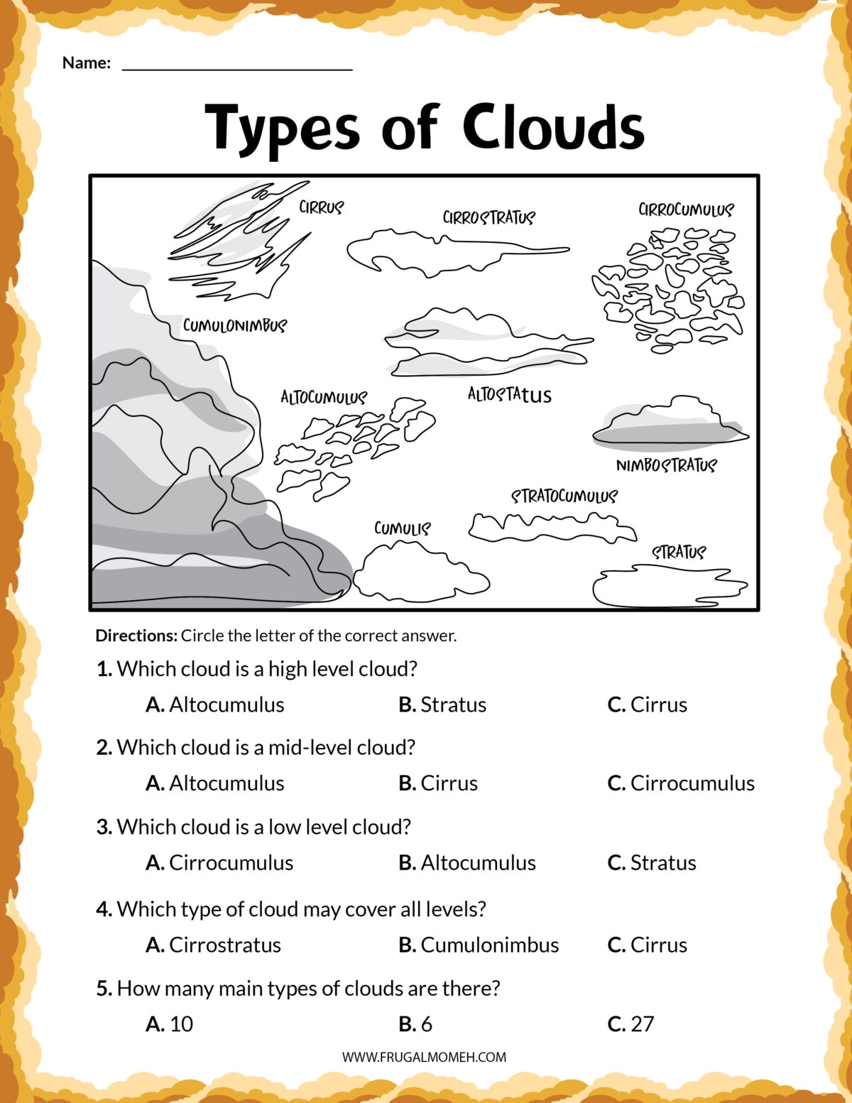 Free Printable Clouds Activity Sheets Frugal Mom Eh Free Printable Clouds Activity Sheets Frugal Mom Eh