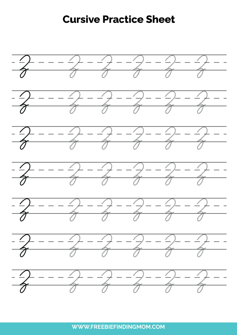 Free Printable Cursive Alphabet Practice Sheets Capital Z