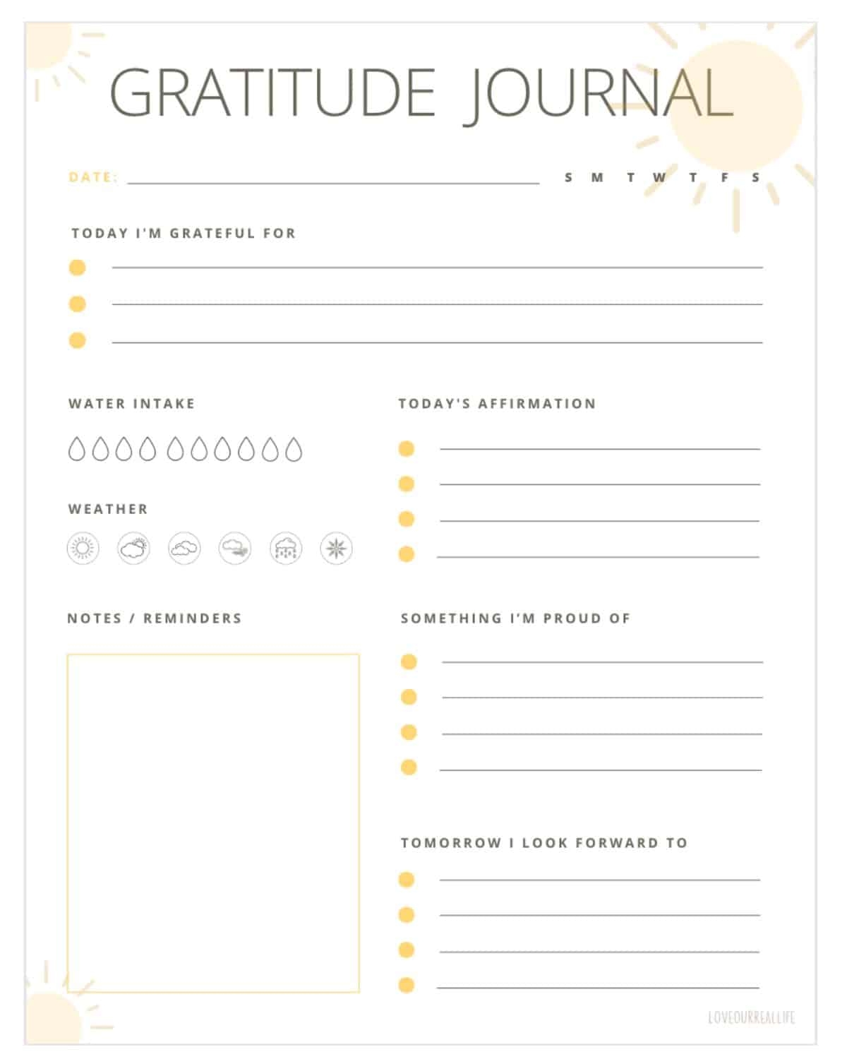 FREE Printable Daily Gratitude Journal Template With Prompts FREE Printable Daily Gratitude Journal Template With Prompts