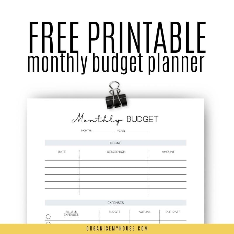 Free Printable Monthly Budget Worksheet Pdf