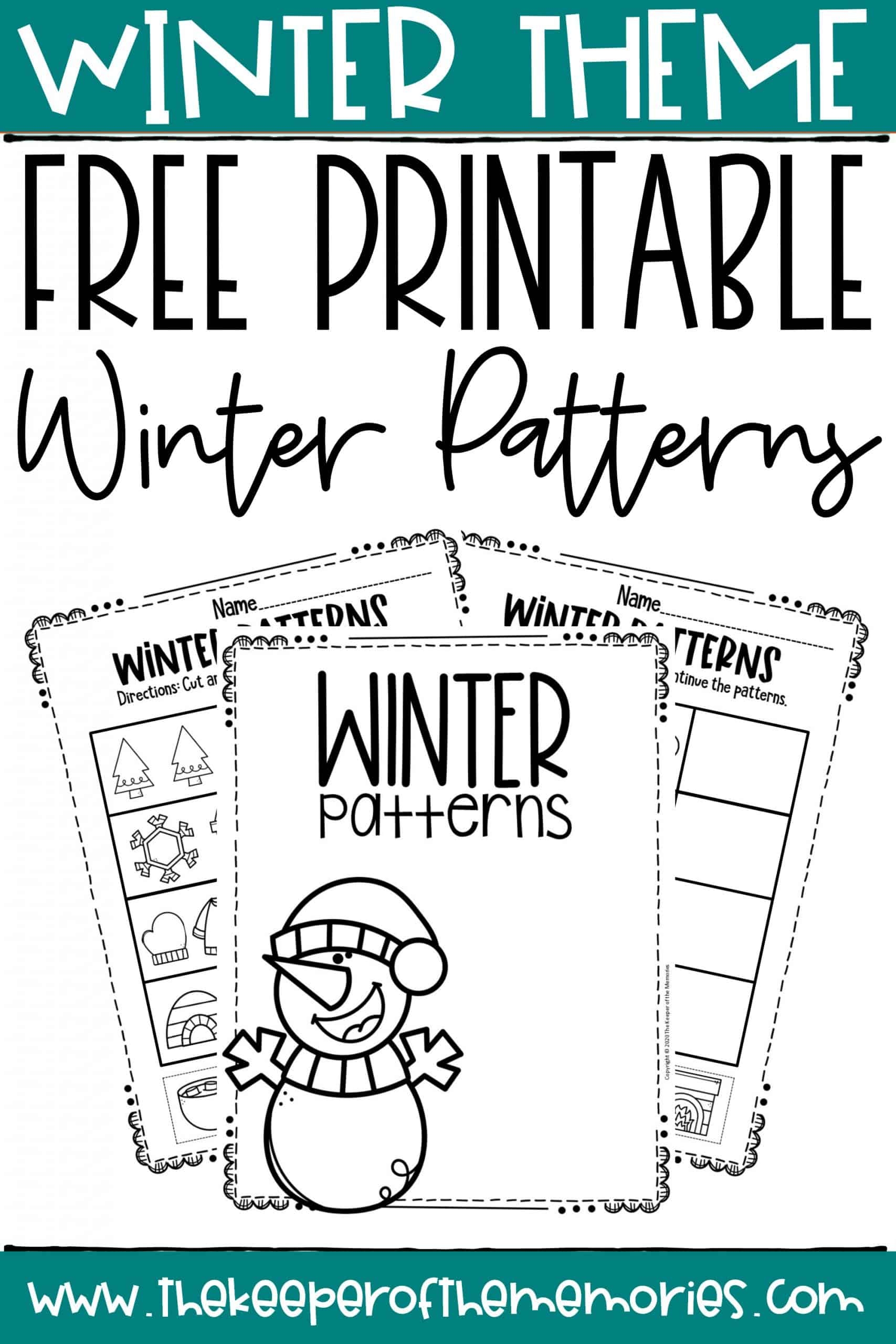 Free Printable Patterns Winter Preschool Worksheets The Keeper Of The Memories