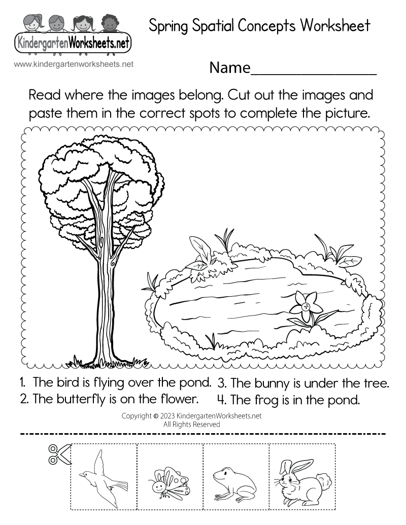 Free Printable Spring Spatial Concepts Worksheet Worksheets Library