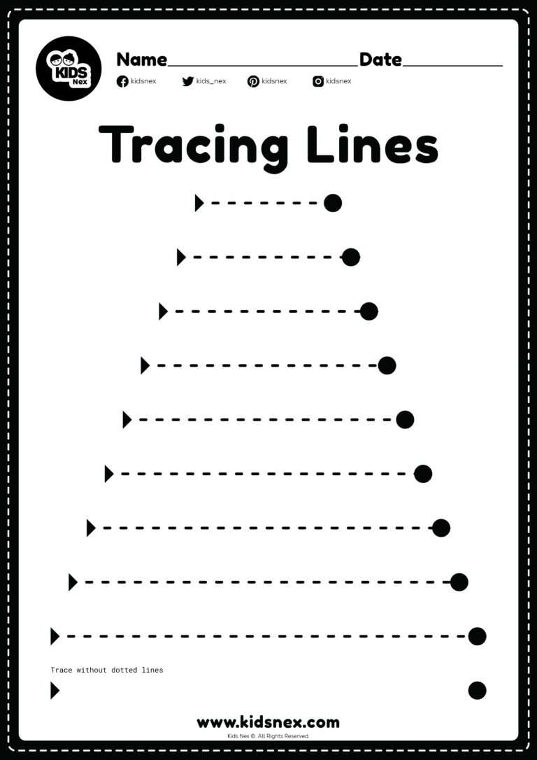 Free Printable Tracing Lines Worksheet KidsNex