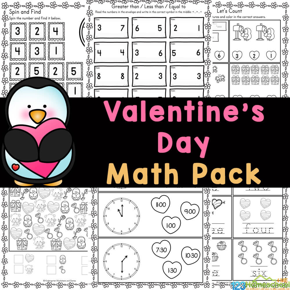 FREE Printable Valentine s Day Math Worksheets