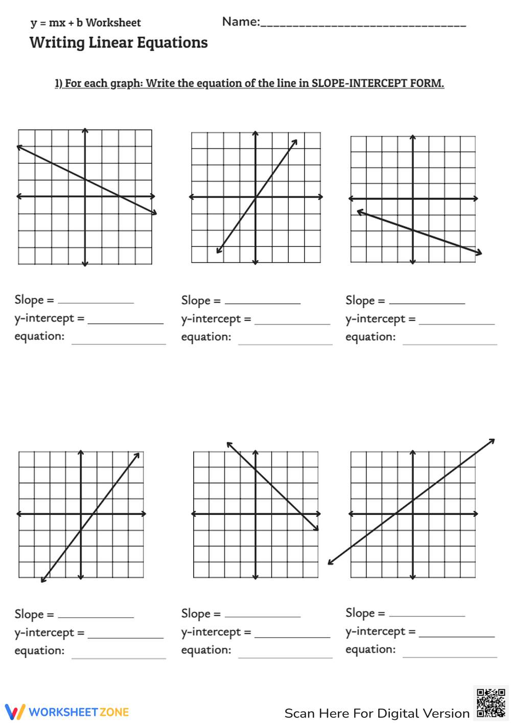 Free Printable Writing Linear Equations Worksheet Collection Free Printable Writing Linear Equations Worksheet Collection