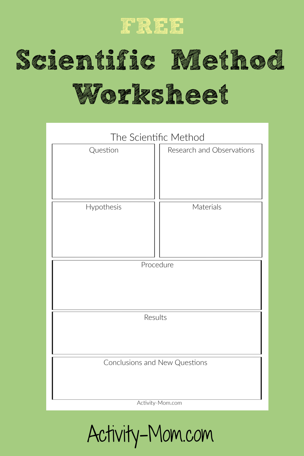 Free Scientific Method Worksheet For Kids The Activity Mom Free Scientific Method Worksheet For Kids The Activity Mom
