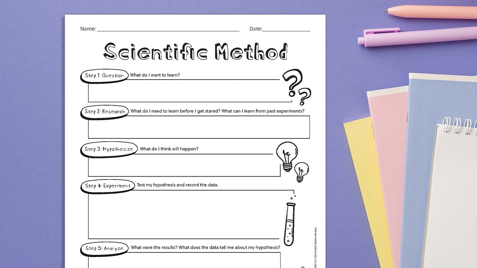 Free Scientific Method Worksheet Printable Free Scientific Method Worksheet Printable