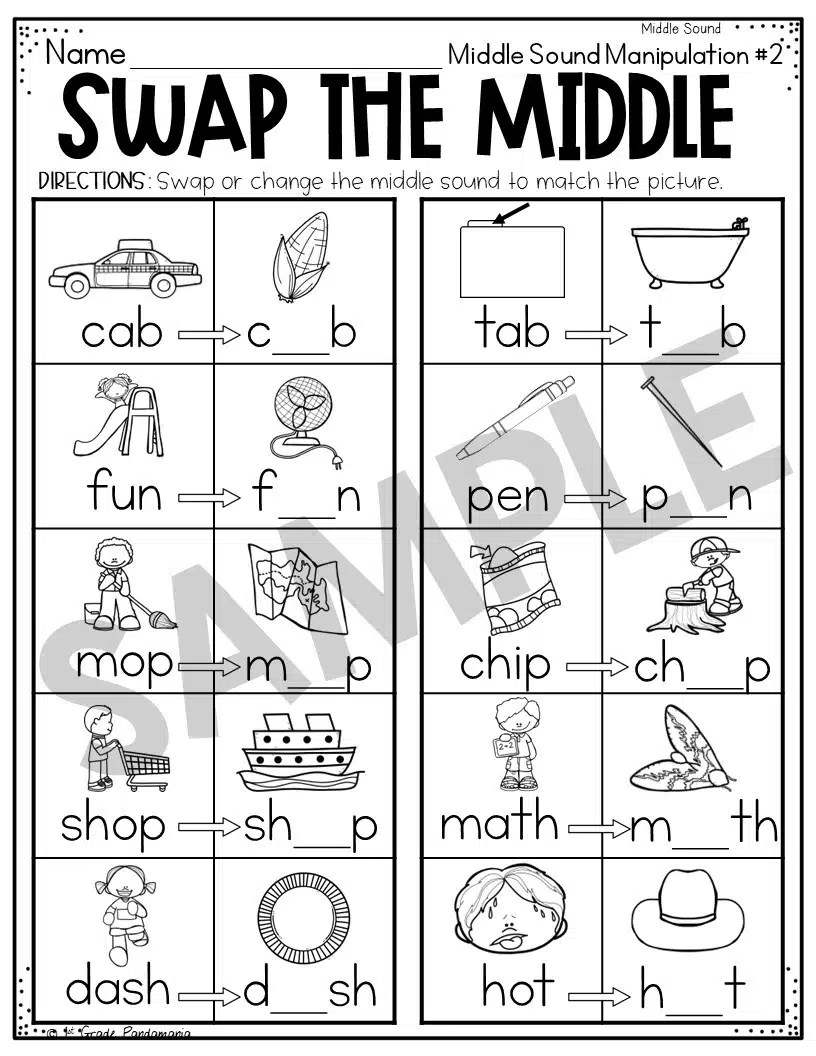 Free Short A Middle Sound Worksheet Free4Classrooms Worksheets 