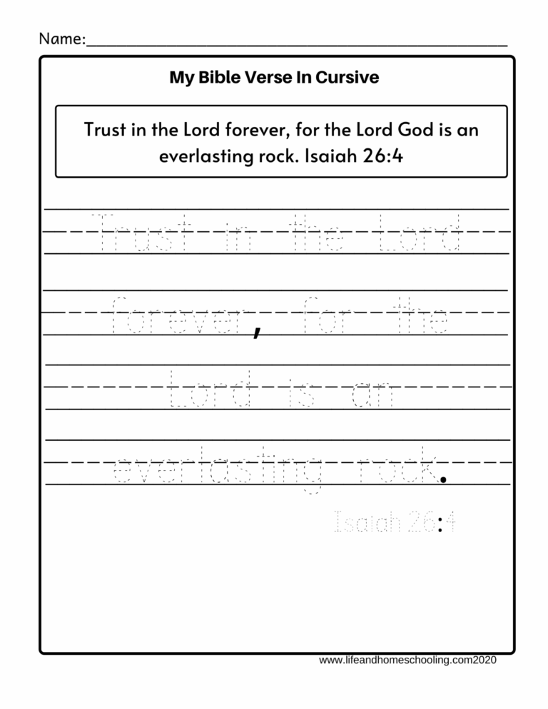 Free Tracing Bible Verses For Kids Lifeandhomeschooling