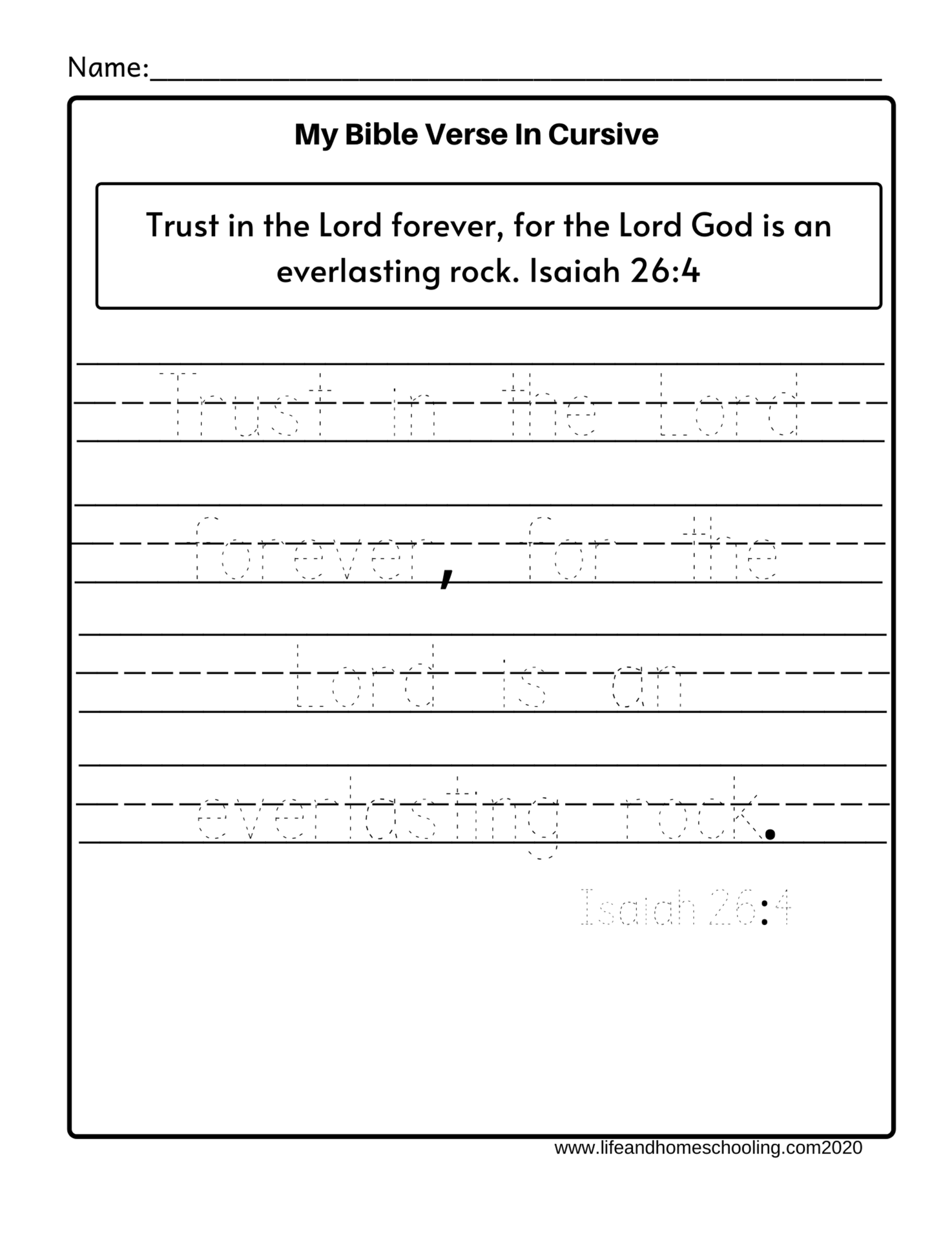 Free Tracing Bible Verses For Kids Lifeandhomeschooling