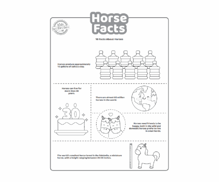 Fun Horse Facts For Kids To Print And Learn Kids Activities Blog