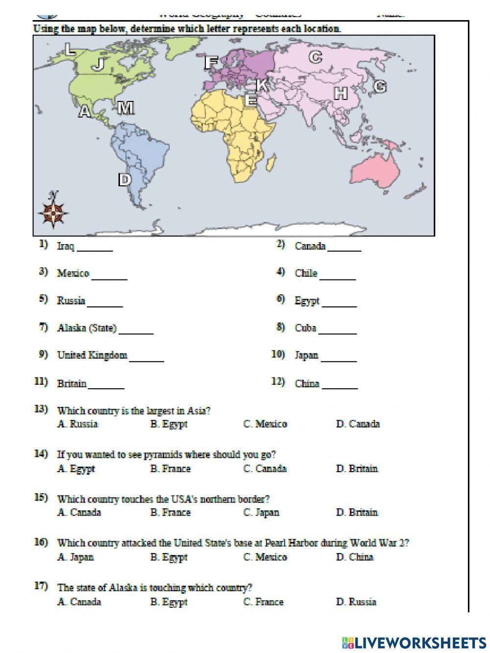 Geography Worksheets KS2 Printable Geography Resources Worksheets Library