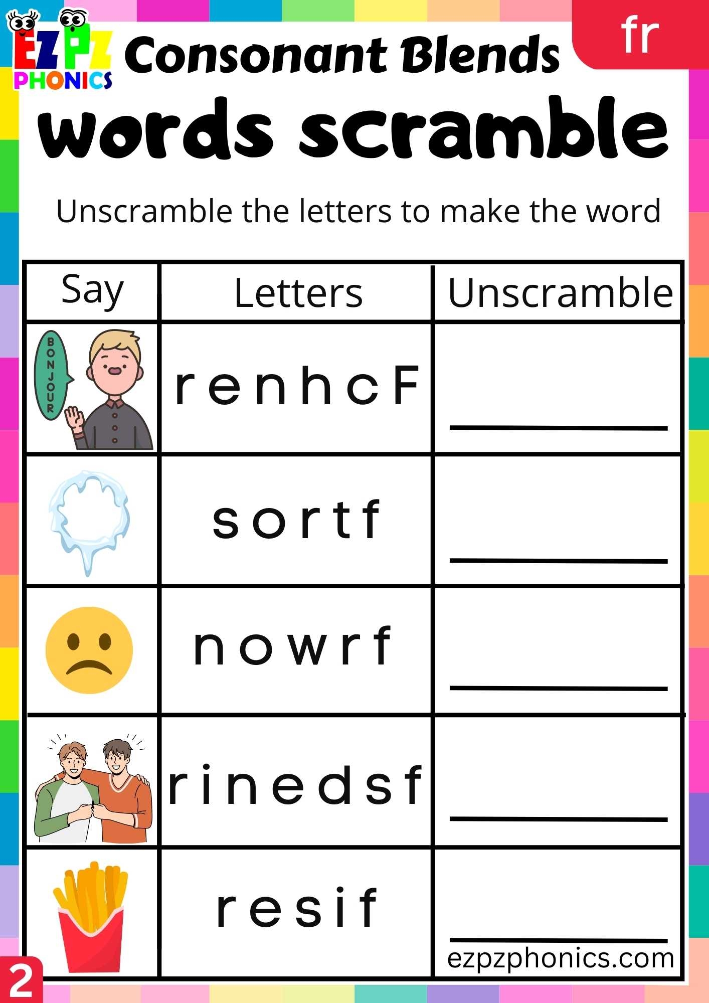 Free Printable Worksheets Two Letter Blends
