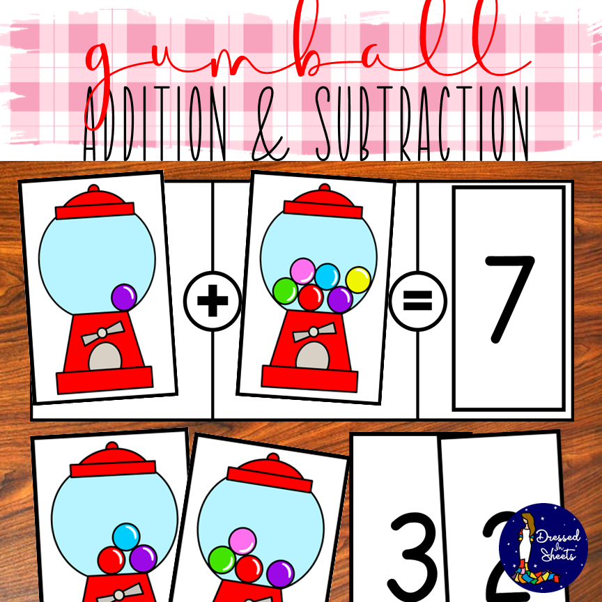 Gumball Addition And Subtraction Cards Made By Teachers