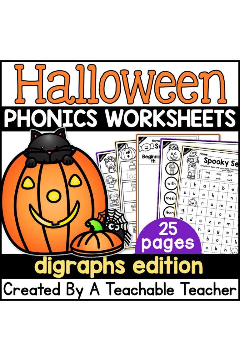 Halloween Digraphs Activities NO PREP Phonics Worksheets A Teachable Teacher