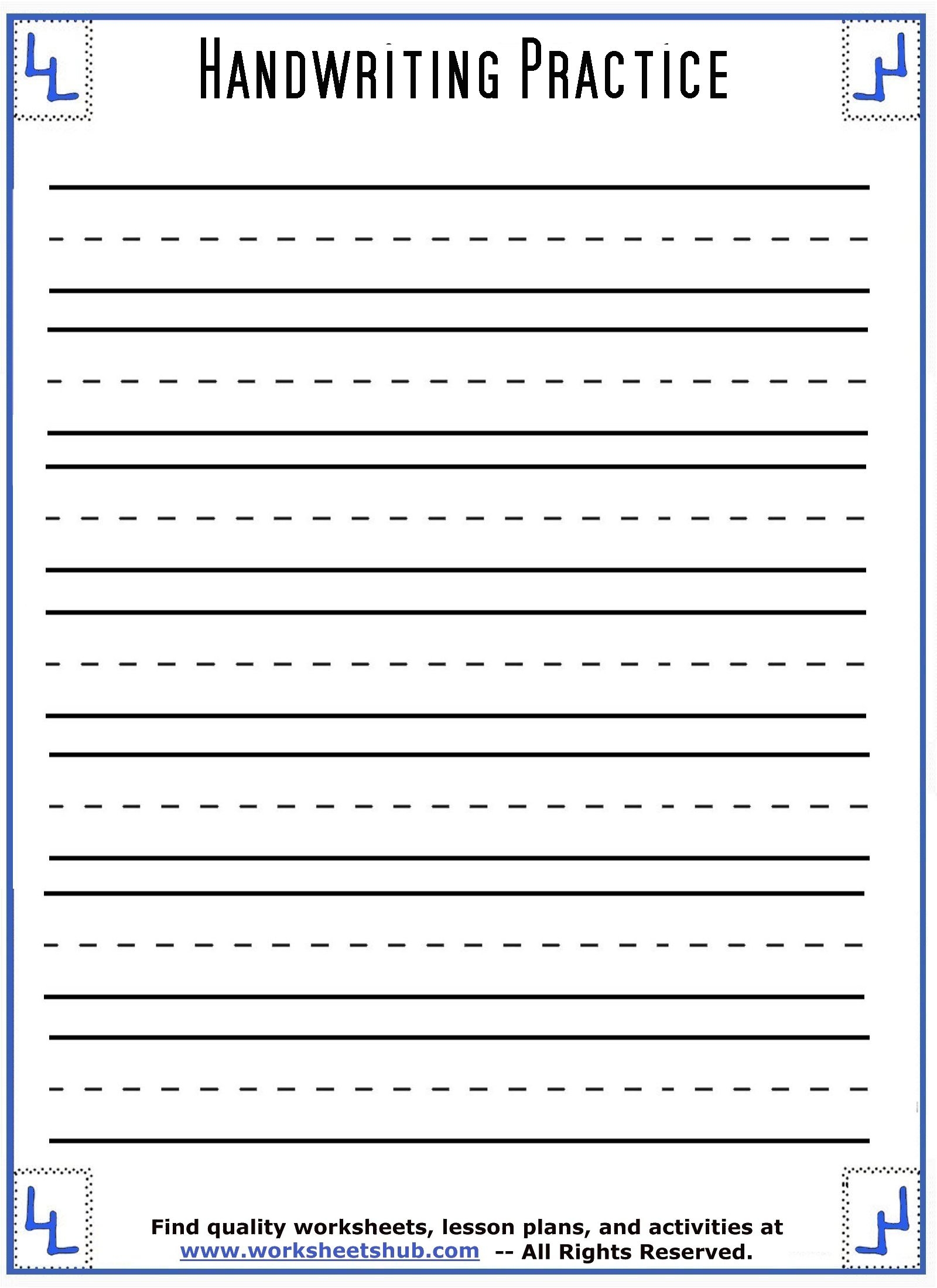 Handwriting Sheets Printable 3 Lined Paper