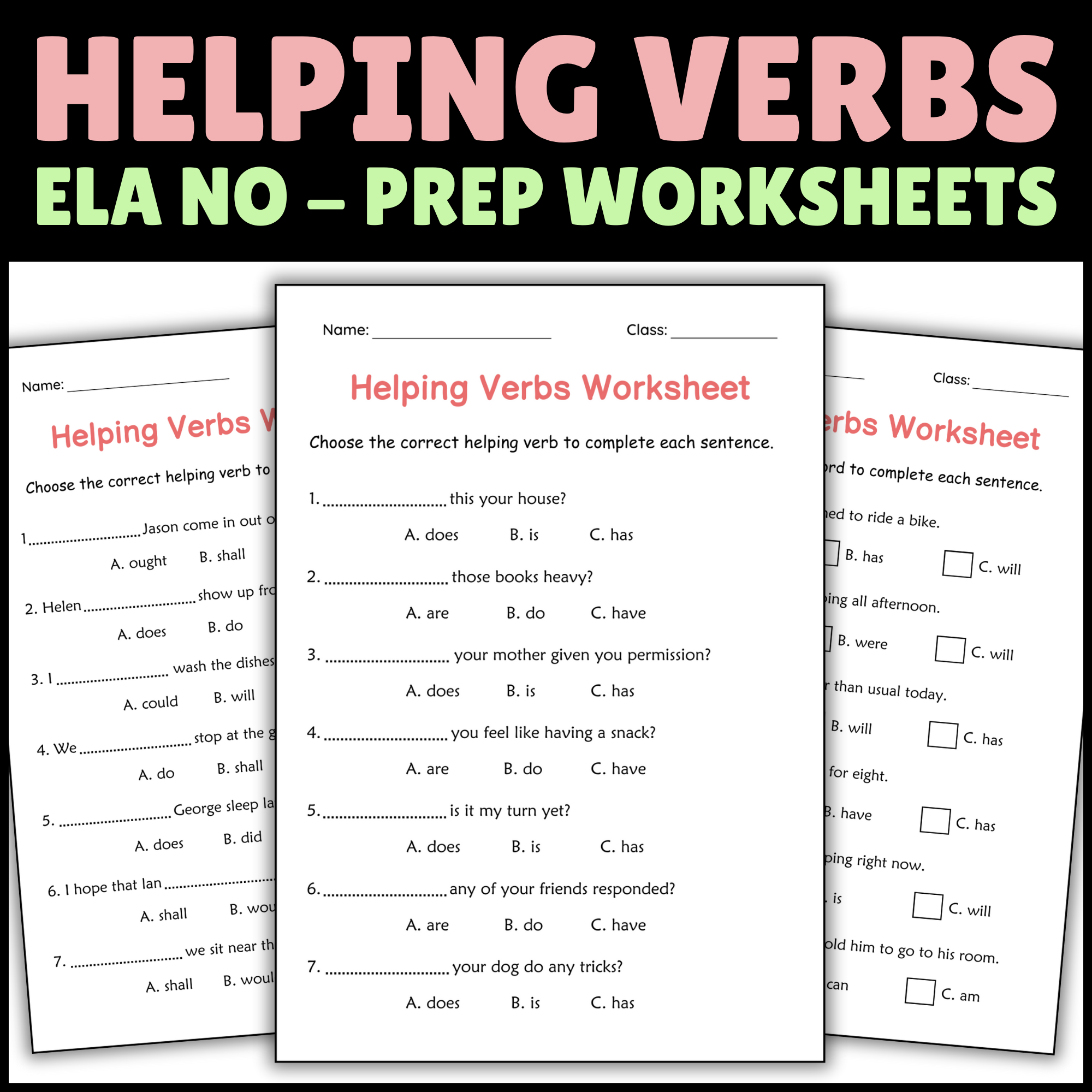 Helping Verbs Grammar Practice Worksheet For Grade 1 Auxiliary Verbs Made By Teachers