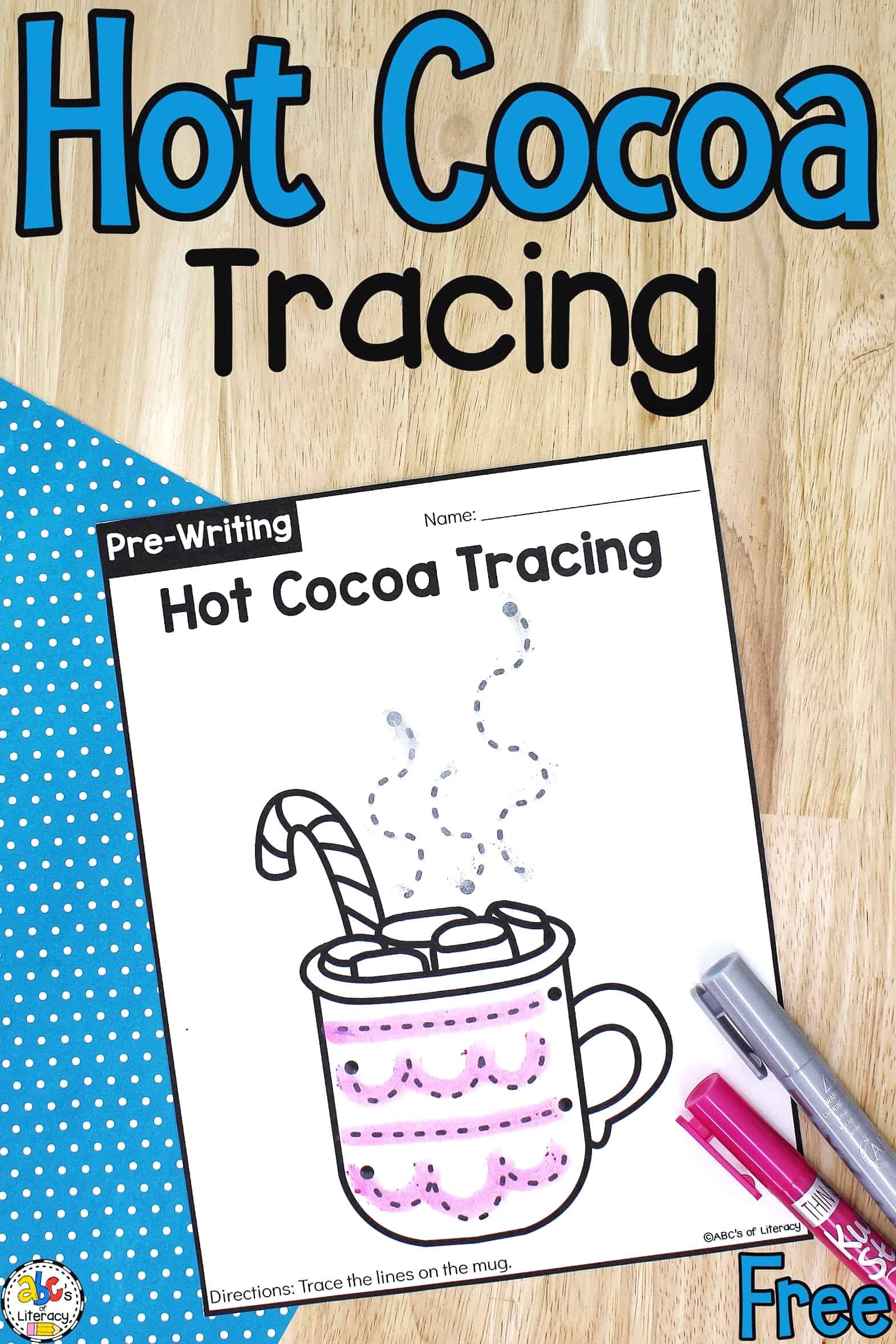 Hot Cocoa Tracing Worksheets Pre Writing Activity Hot Cocoa Tracing Worksheets Pre Writing Activity