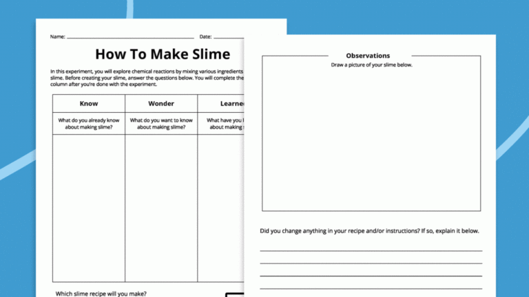 How To Make Slime 4 Recipes Plus Free Worksheet