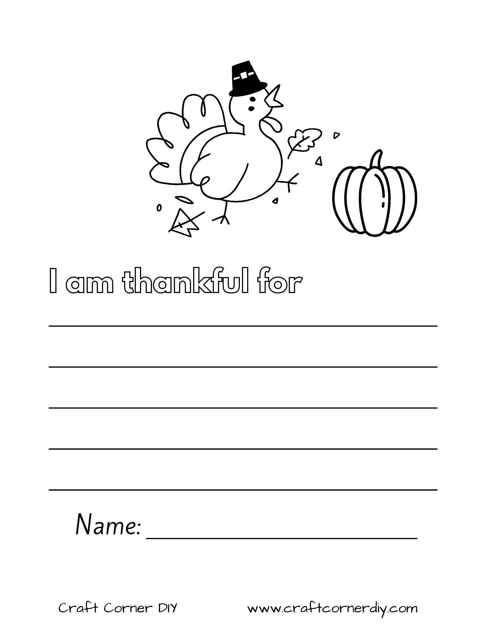 I Am Thankful For Worksheets Free Printable Craft Corner DIY
