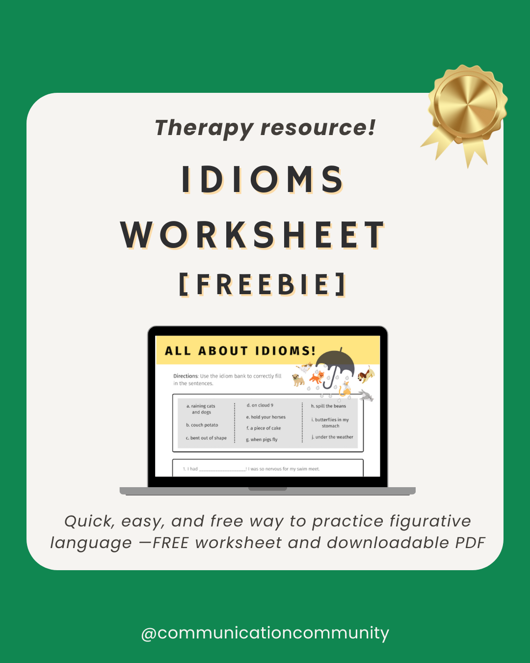 Idioms Worksheet For Figurative Language Idioms Worksheet For Figurative Language