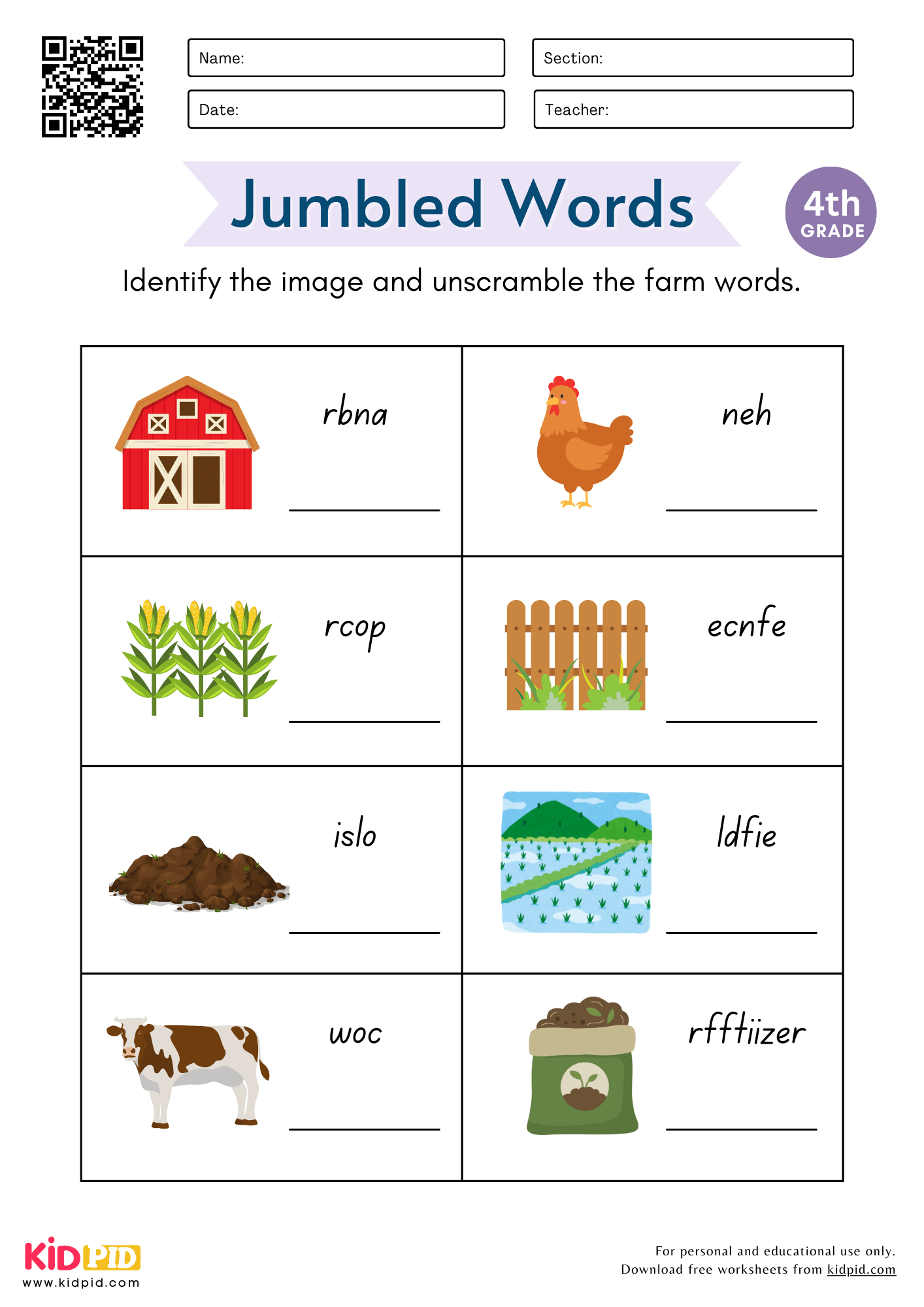 Grade4 English Worksheets Free Printable