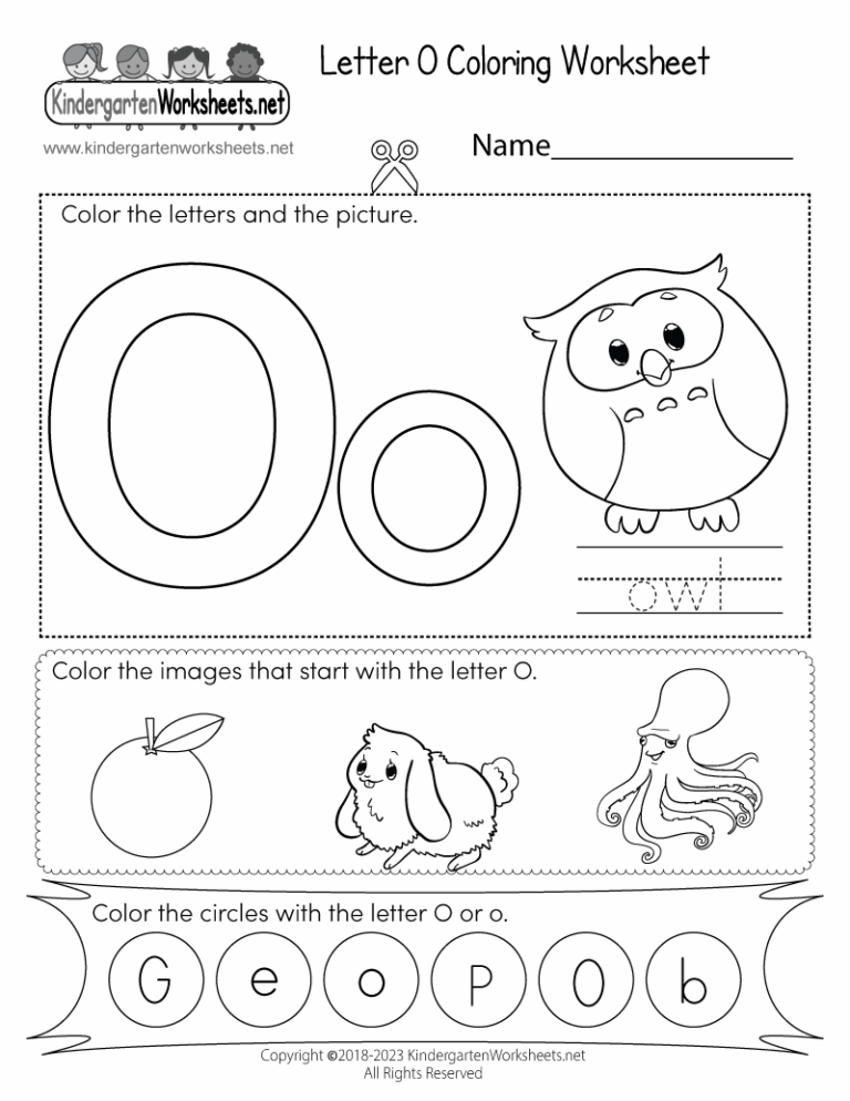 Letter O Coloring Worksheet Free Printable Digital U0026 PDF