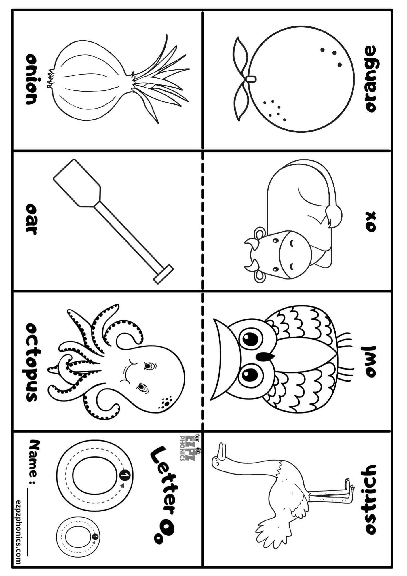 Letter O Mini Coloring Book Free Printable PDF Ezpzphonics Letter O Mini Coloring Book Free Printable PDF Ezpzphonics