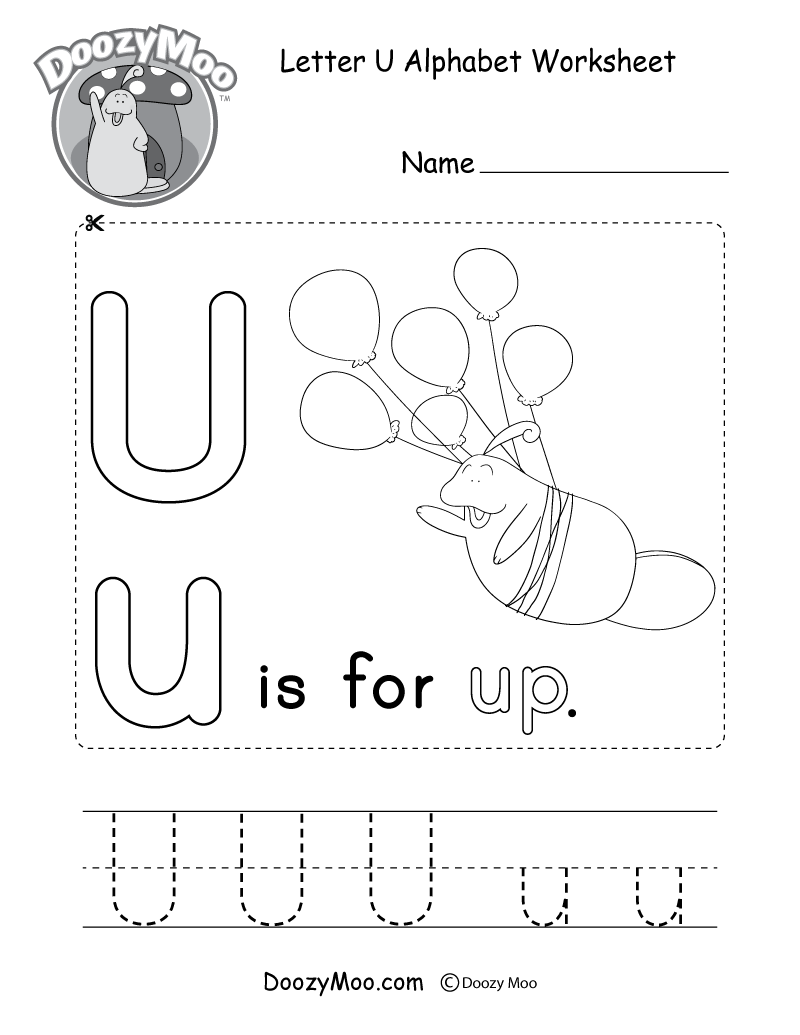 Letter U Alphabet Activity Worksheet Doozy Moo