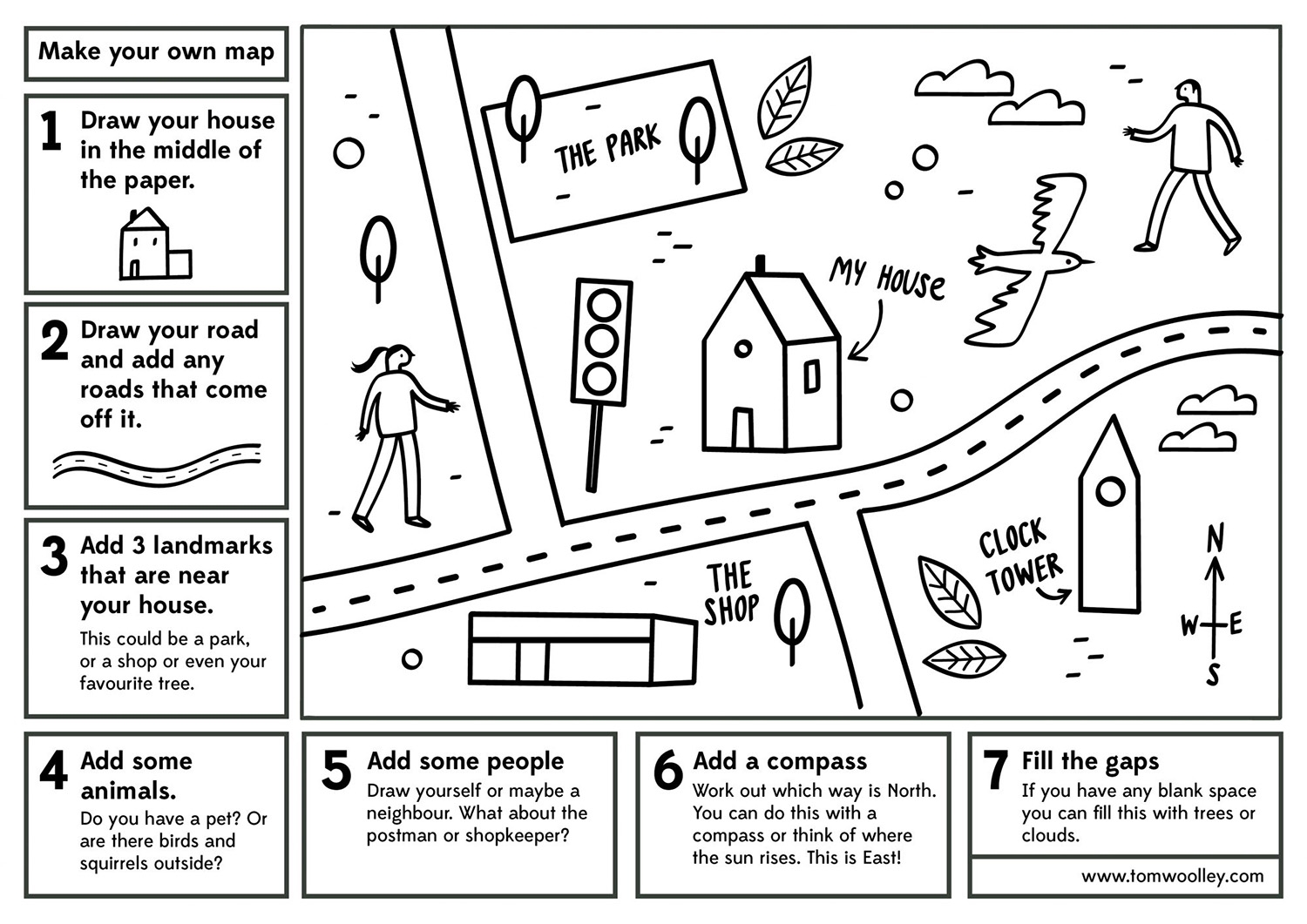 Make Your Own Map Free Worksheet Illustrated Maps By Tom Woolley