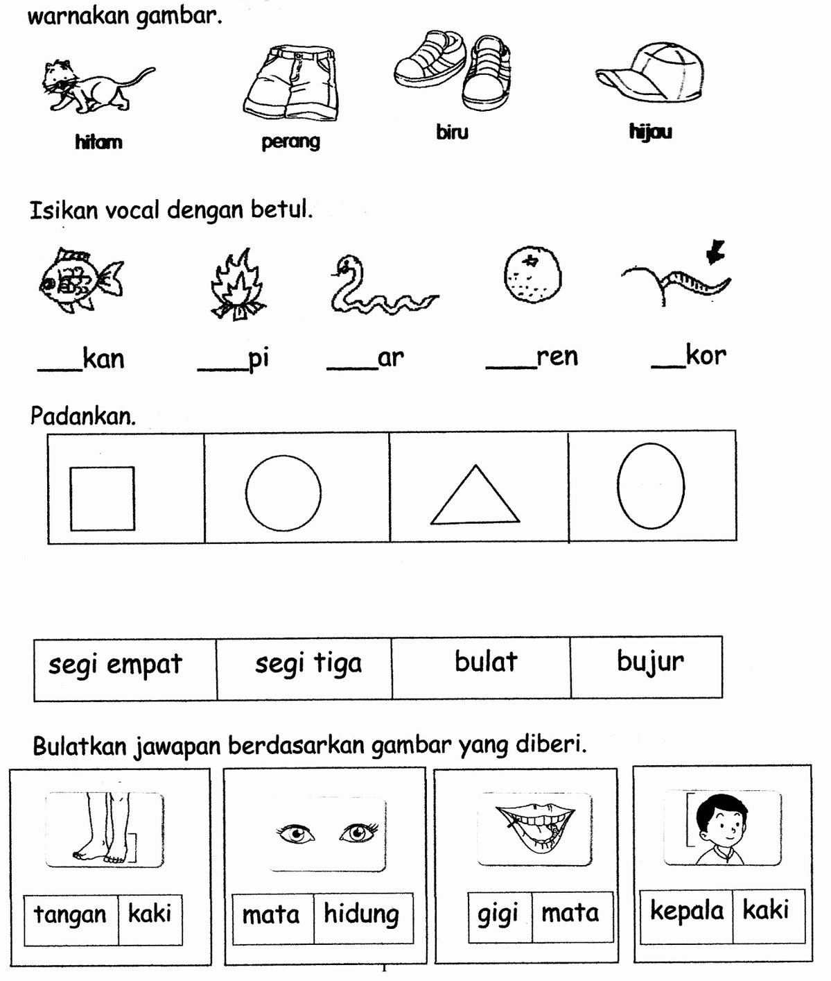 Malay Worksheet For Kindergarten Servicenumber 4A Malay Worksheet For Kindergarten Servicenumber 4A