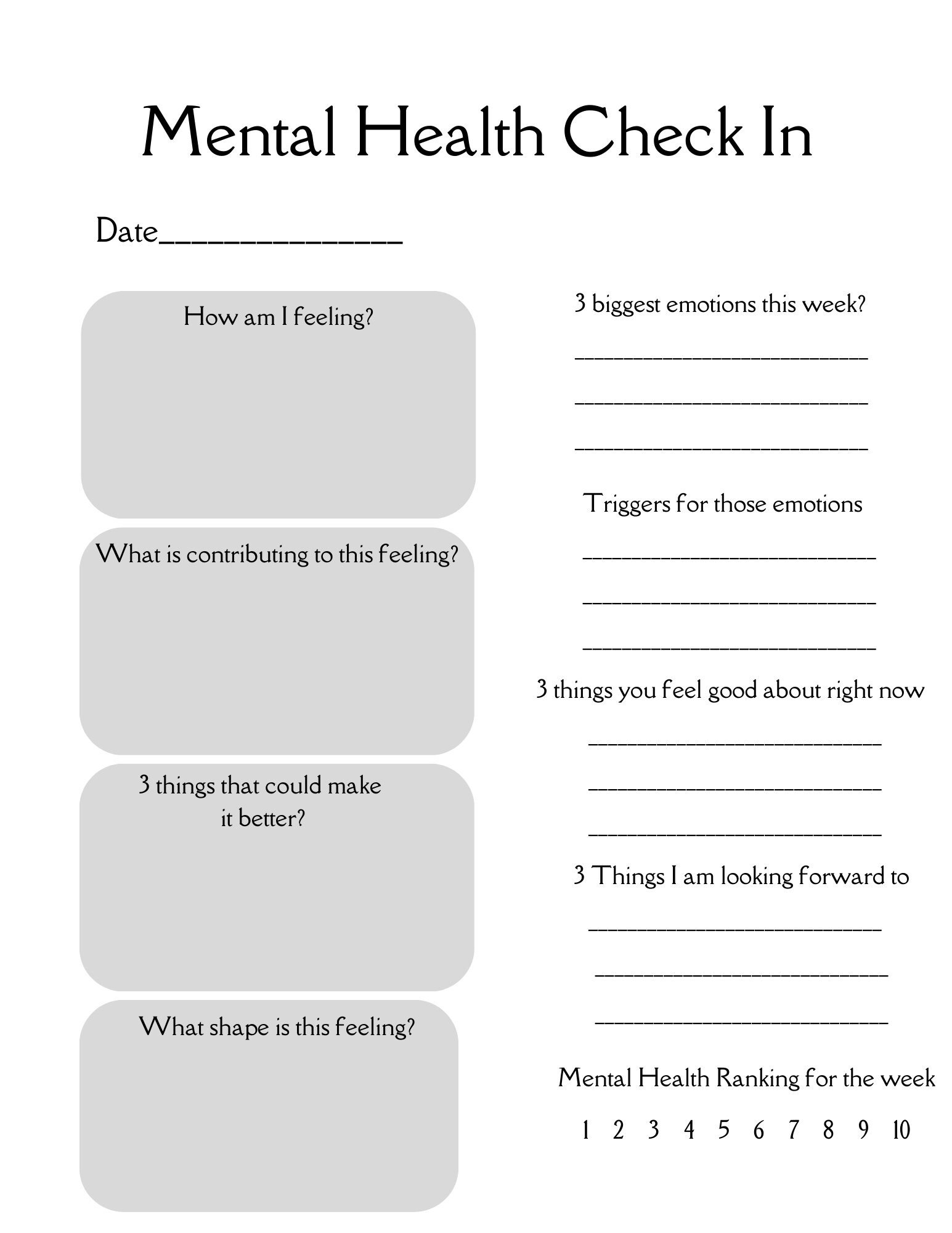 Mental Health Check In Digital Printable For Therapists Counselors Mental Health Worksheet Mental Health Check In Digital Printable For Therapists Counselors Mental Health Worksheet