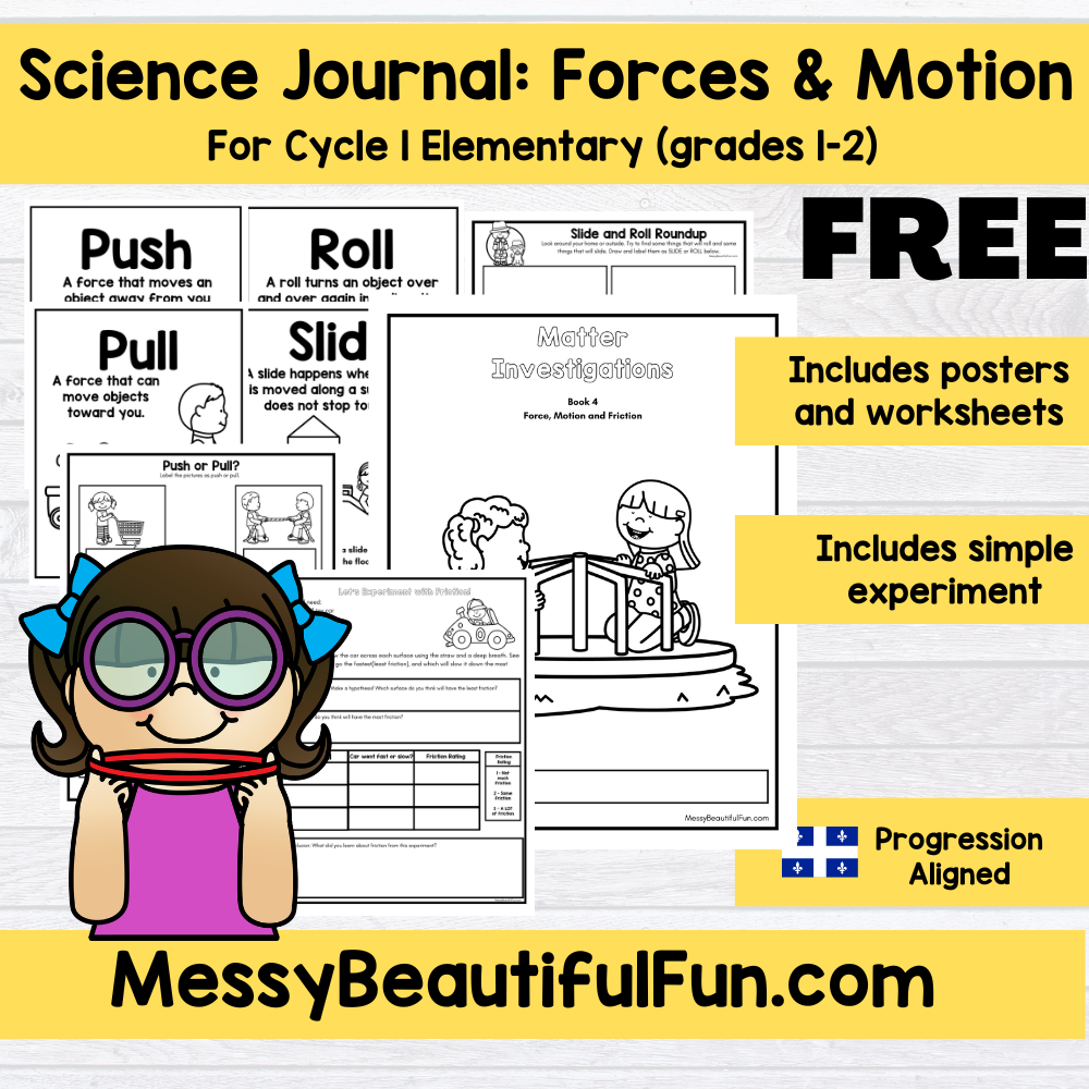 Messy Beautiful Fun Free Science Journal Forces And Motion