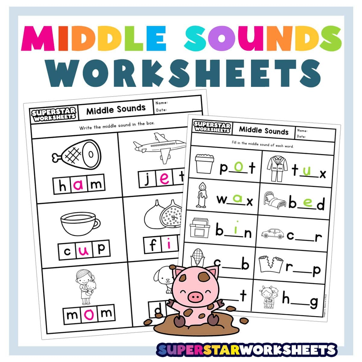 Middle Sound Worksheets Free Printable