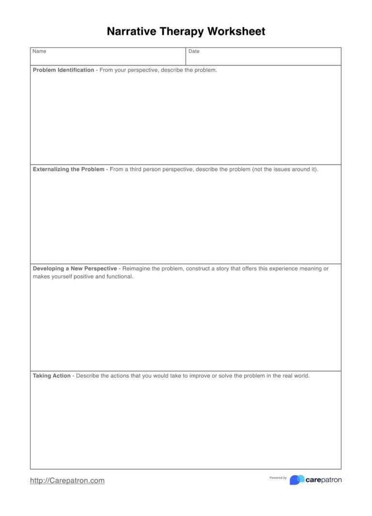 Narrative Therapy Worksheet U0026 Example Free PDF Download