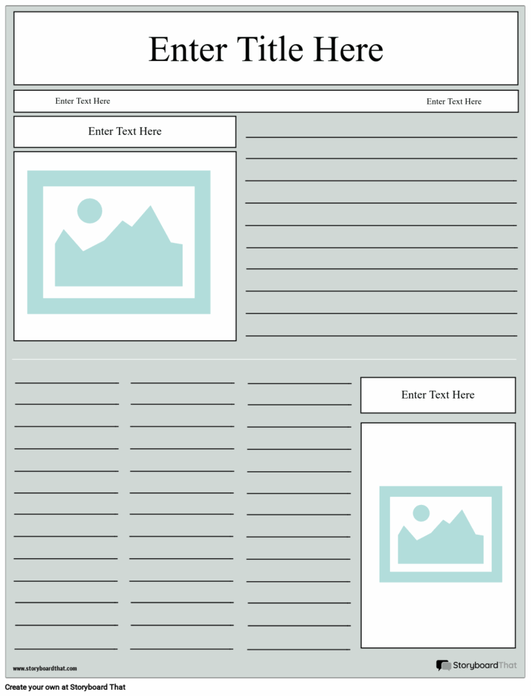 Newspaper Project Worksheet Templates StoryboardThat