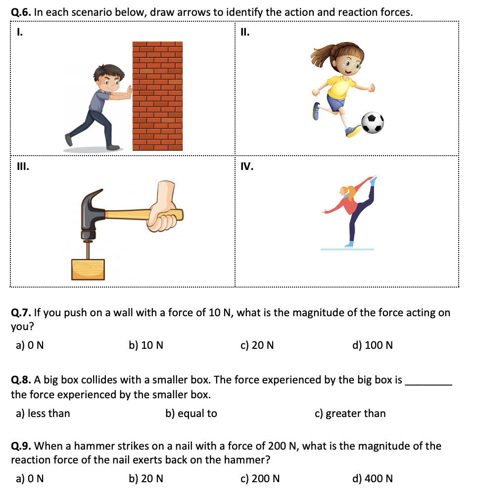 Free Printable Motion Worksheets