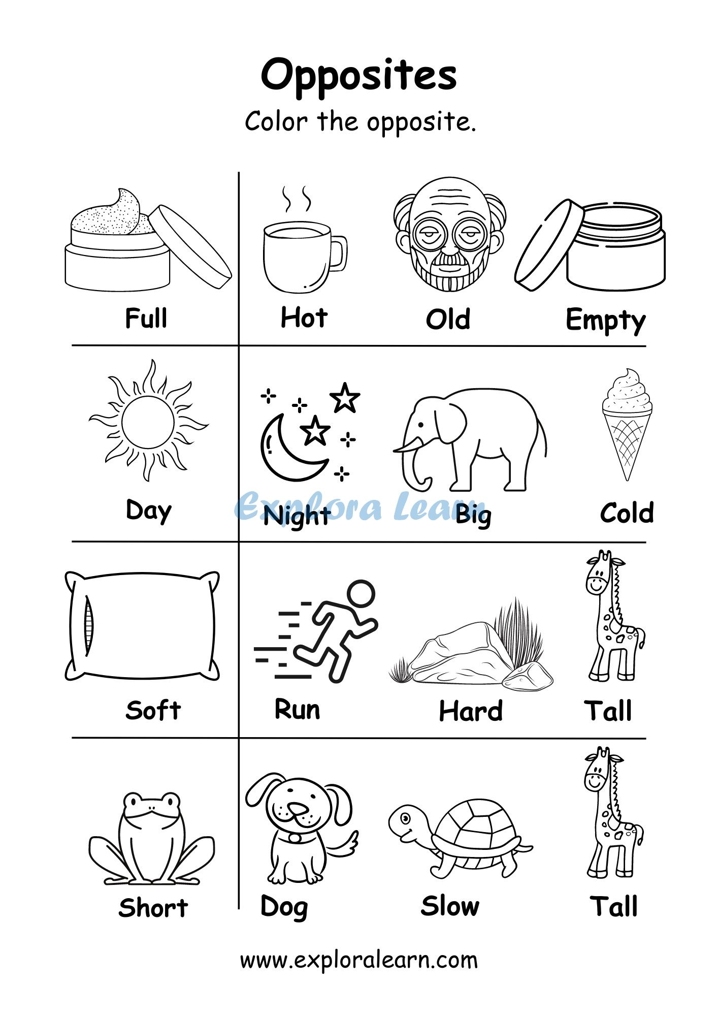 Opposites Comparison Worksheets For Preschool And Kindergarten 2