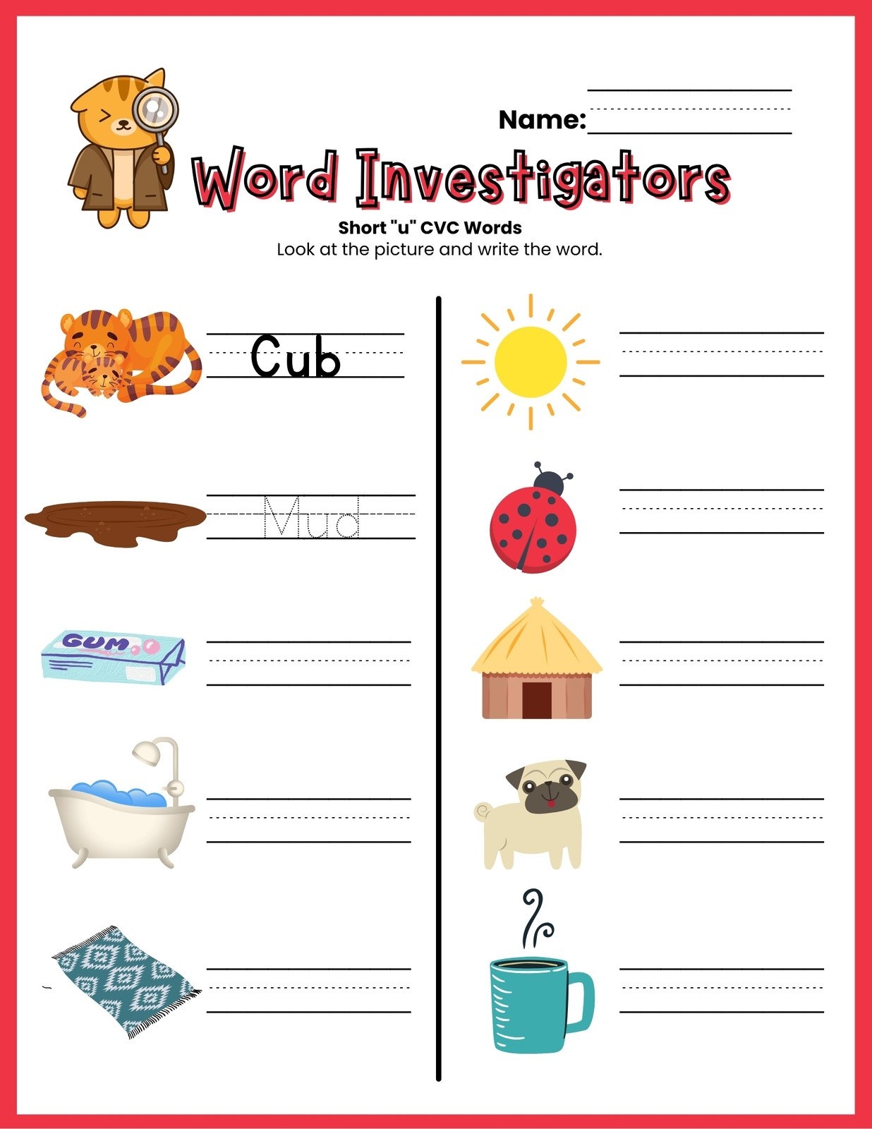 Page 3 Free Custom Printable Handwriting Worksheet Templates Canva