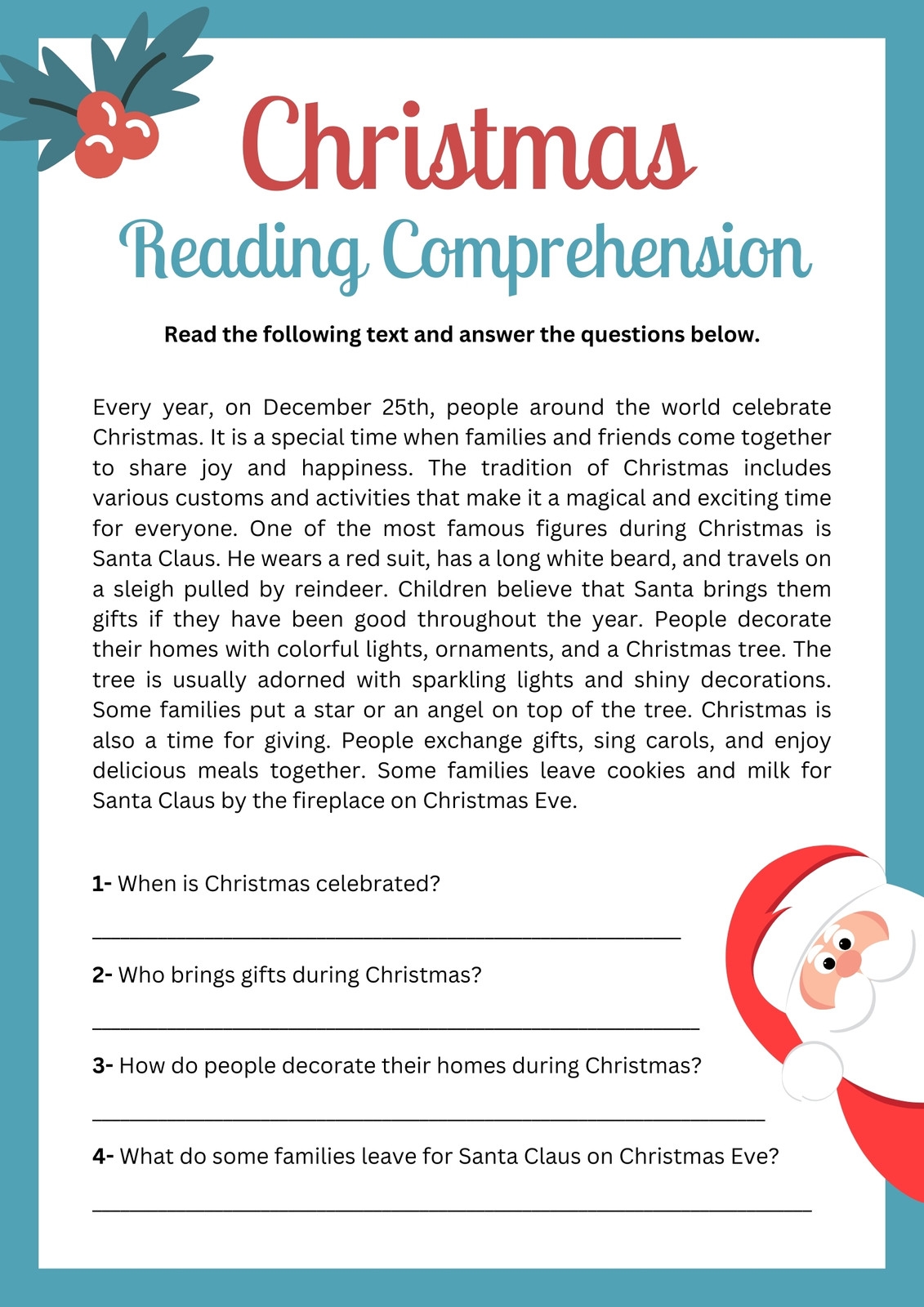 Page 9 Free Editable Christmas Worksheet Templates Canva