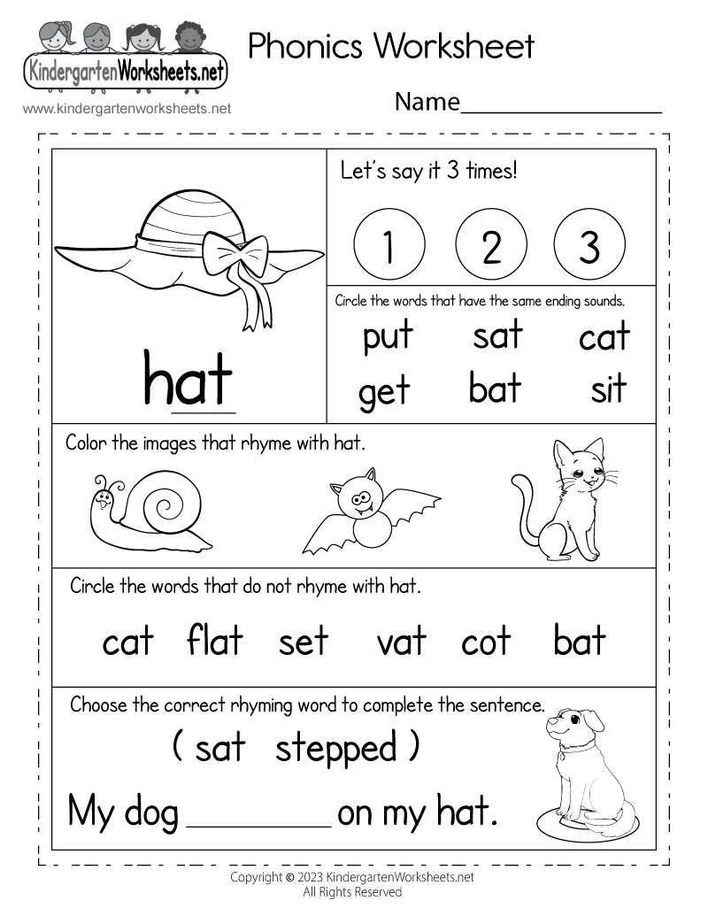Free Printable Worksheets With Ending Words