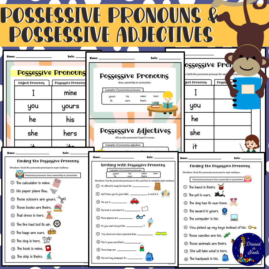 Possessive Adjectives Free Printable Worksheets