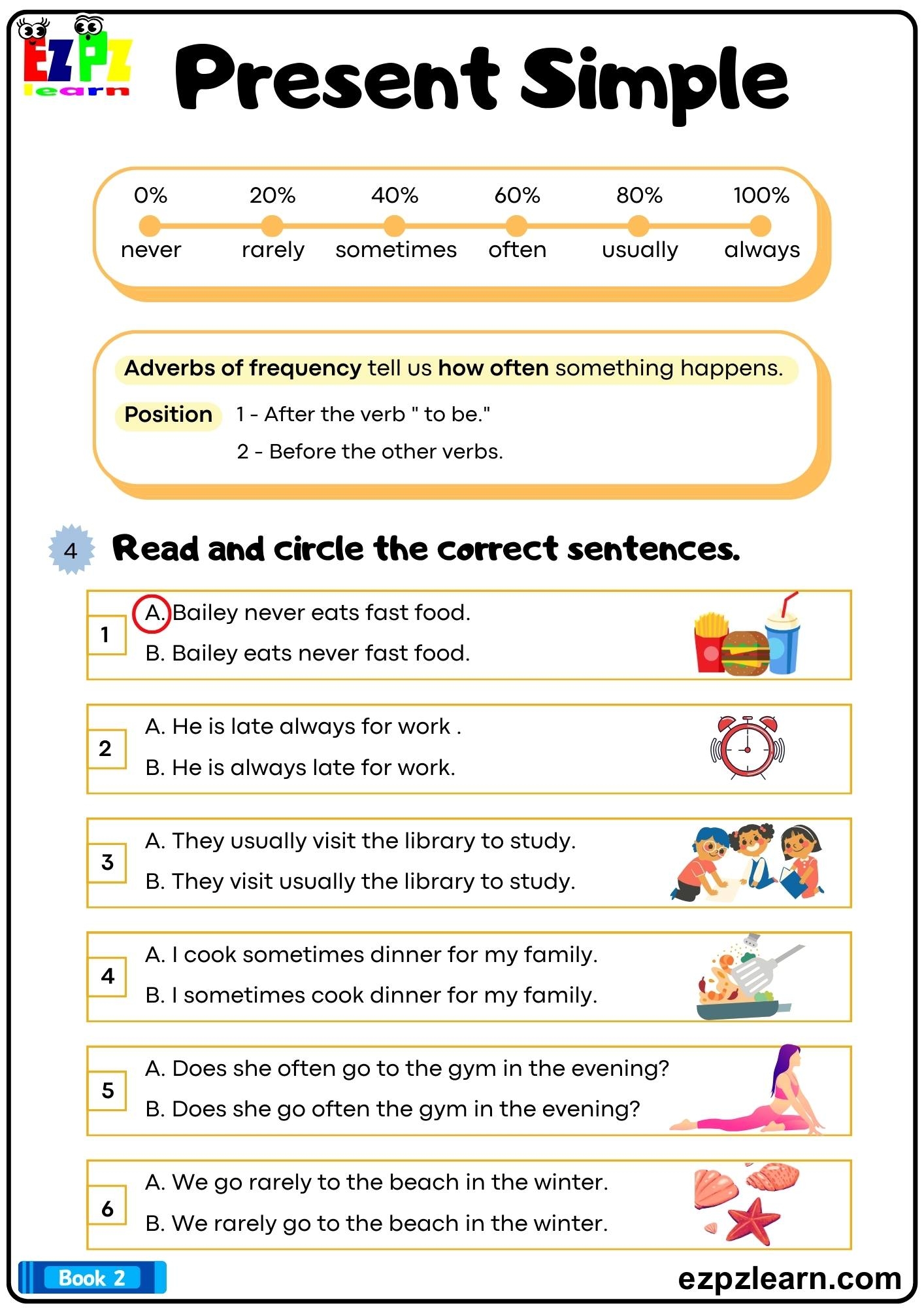 Present Simple Adverbs Of Frequency Grammar Worksheet Printable Pdf Ezpzlearn