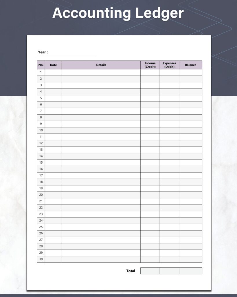 Free Printable Bookkeeping Worksheets - Printable Worksheets